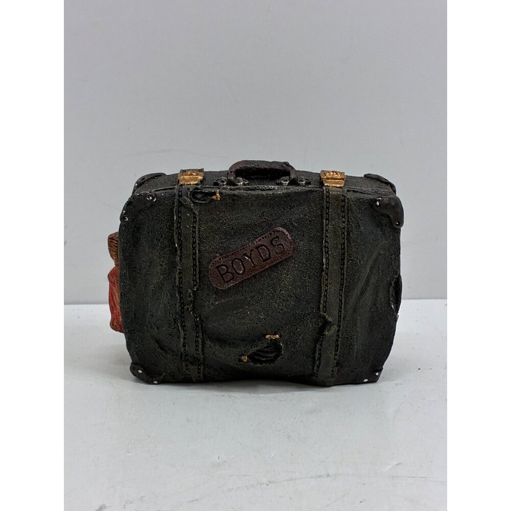 Boyds Bears Resin Miniature Vintage Suitcase Figurine Collectible With Travel De